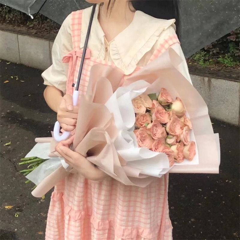 橘粉格子綁帶背帶裙甜美套裝女夏季小個子學生顯瘦背心裙子兩件套