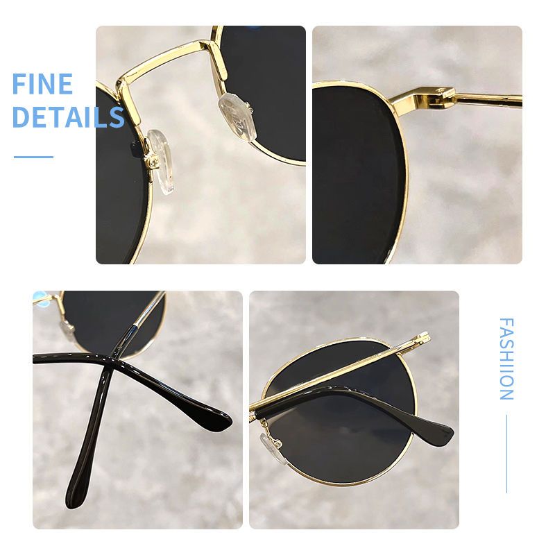 2022 New Model Women's Sungl, High-Style, TikTok And Instagram Trendy, UV-Protective, Round-Face, Round-Frame_voghion.com