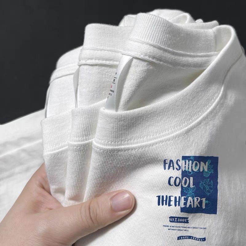 100% cotton short sleeve T-shirt women's 2022 summer design style bottoming shirt loose half sleeve shirt couples outfit