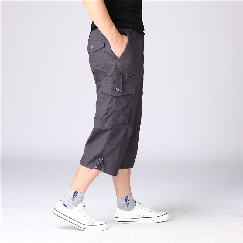 Exported to Germany and Japan, men's overalls, cropped pants, plus fat, loose casual pants, large size shorts, men's trousers and breeches