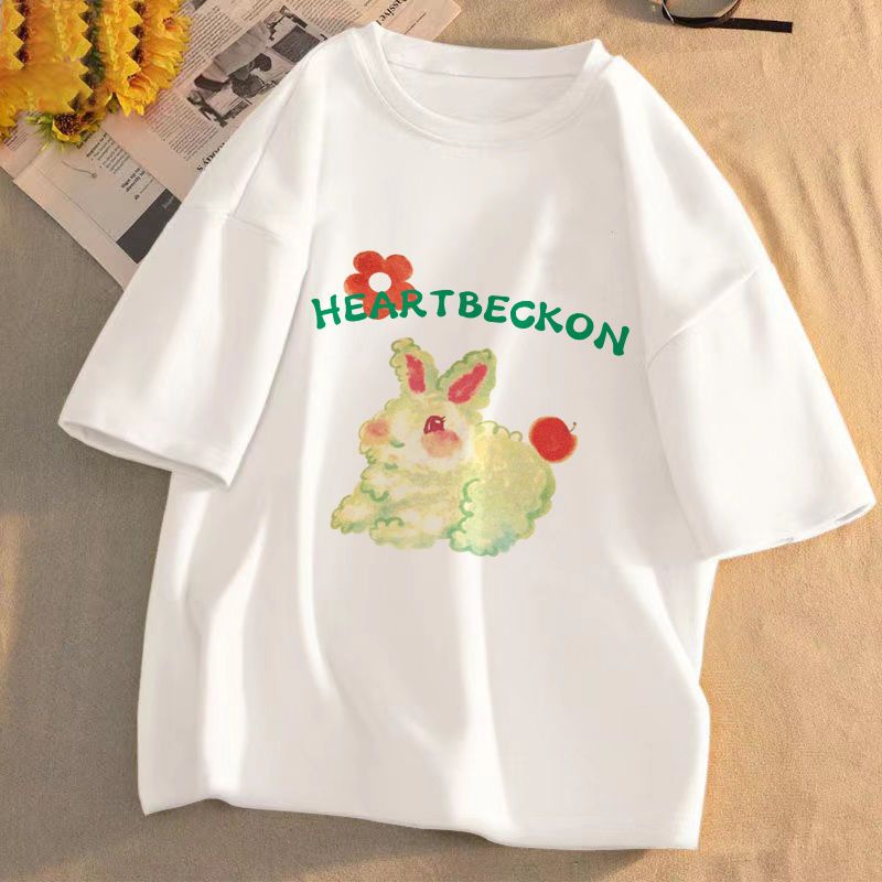 Loose t-shirt women's new summer short-sleeved college style niche sympathetic tops students Korean style simple all-match trend