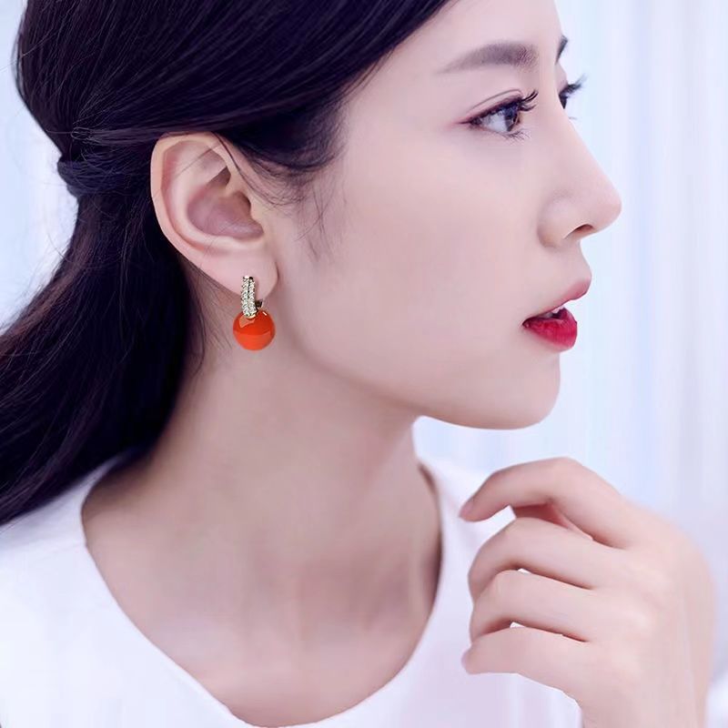 Orecchini pendenti in argento sterling 925 con agata naturale_voghion.com