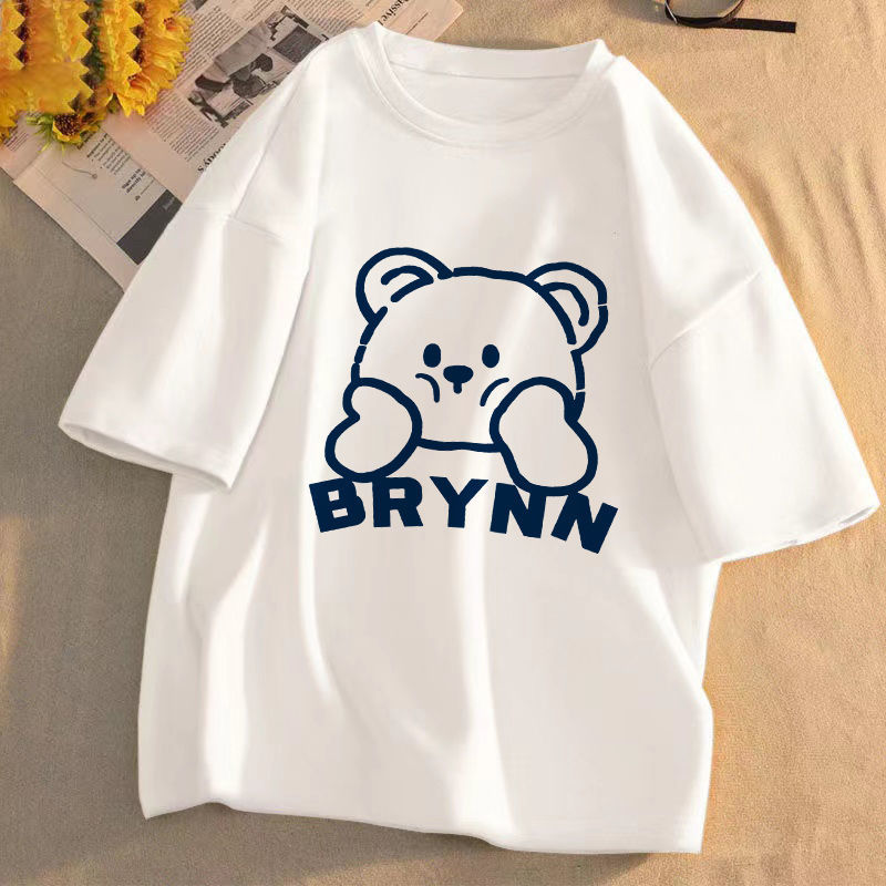 Short-sleeved t-shirt female summer new student Korean version loose half-sleeved salt system cartoon all-match T-shirt ins wind top