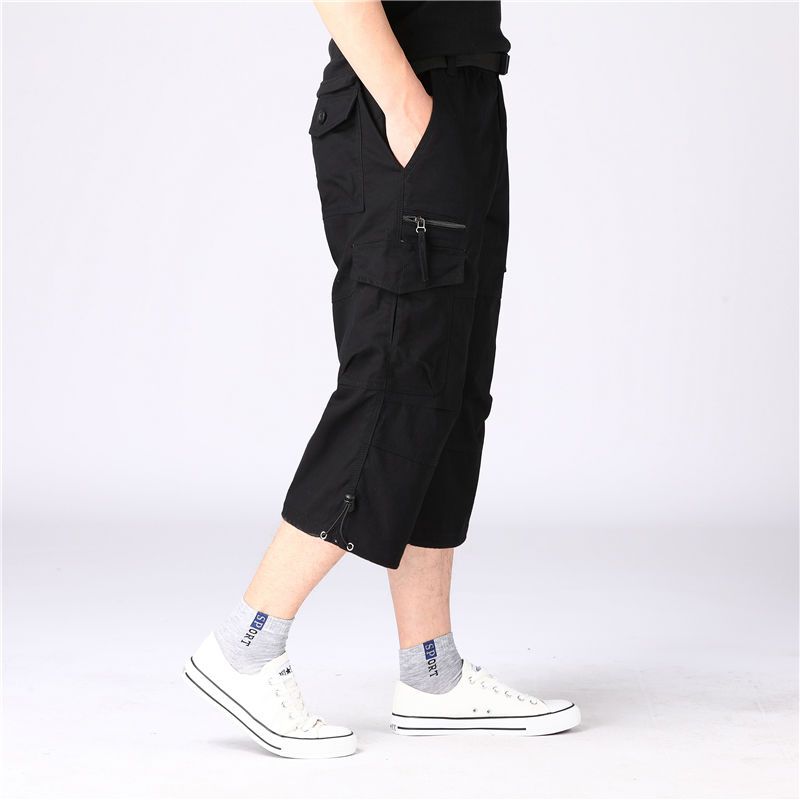 Exported to Germany and Japan, men's overalls, cropped pants, plus fat, loose casual pants, large size shorts, men's trousers and breeches