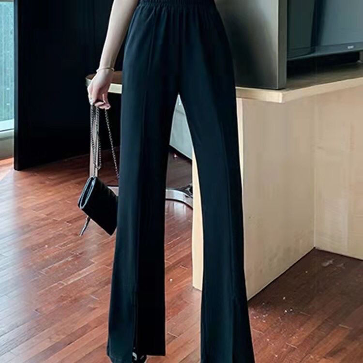 Slit micro horn pants fashion women's floor mops slim in summer fashion foreign style new in summer 