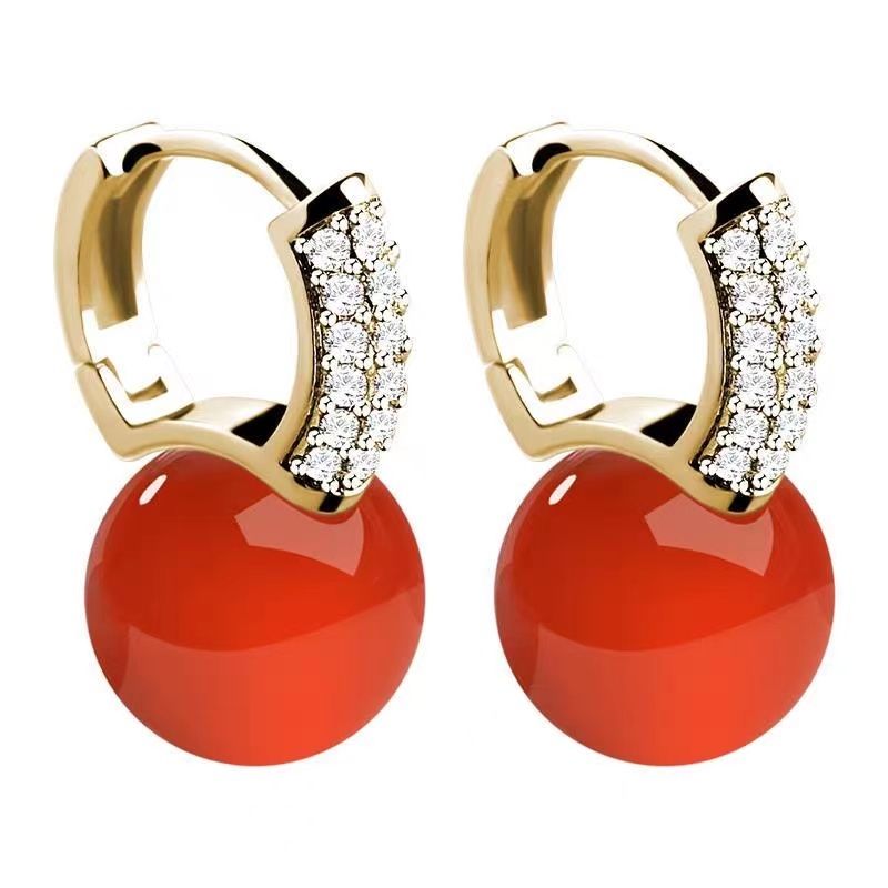Orecchini pendenti in argento sterling 925 con agata naturale_voghion.com
