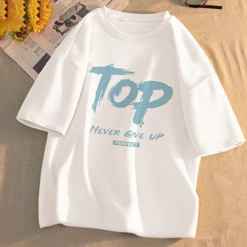 White short-sleeved t-shirt female summer Korean version loose ins tide Hong Kong style design sense niche student half-sleeved T-shirt top