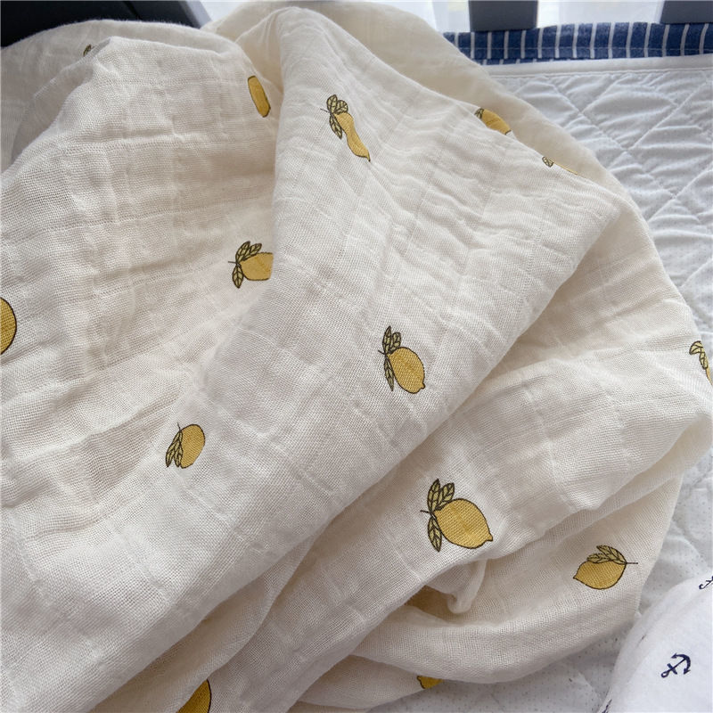 Baby bamboo cotton gauze holding blanket newborn hospital bag single bag quilt swaddling towel children's bath towel trolley sun shading blanket