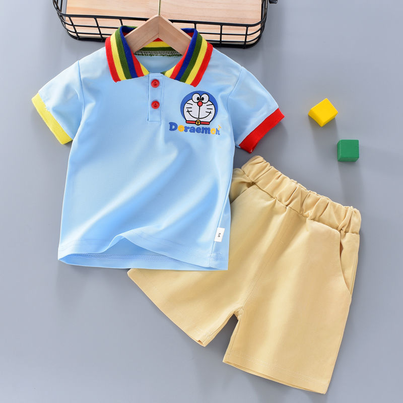童装2022新款宝宝两件套女童夏装儿童短袖套装男童短裤休闲两件套