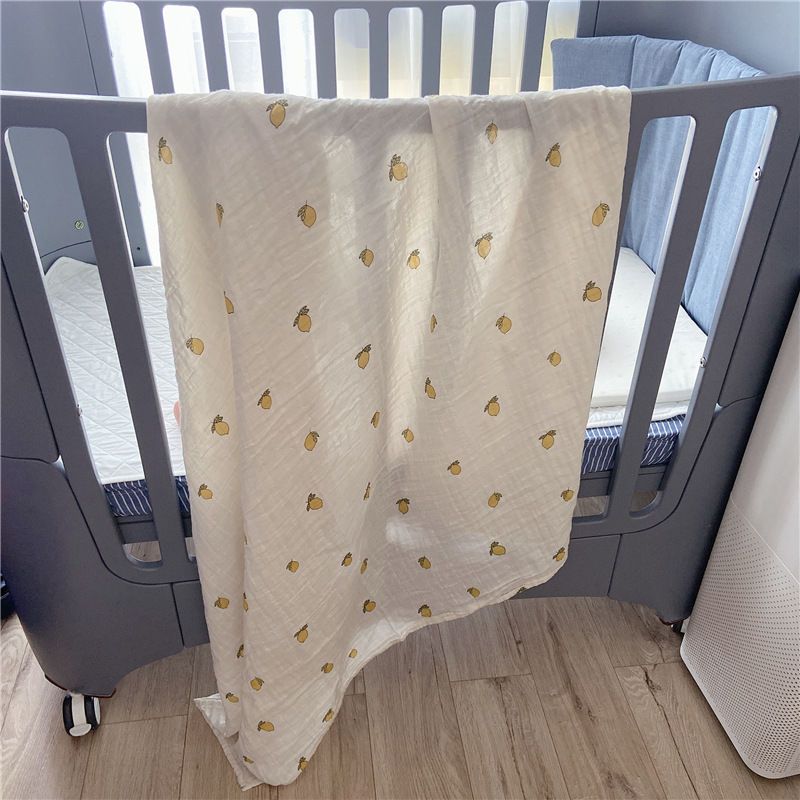 Baby bamboo cotton gauze holding blanket newborn hospital bag single bag quilt swaddling towel children's bath towel trolley sun shading blanket