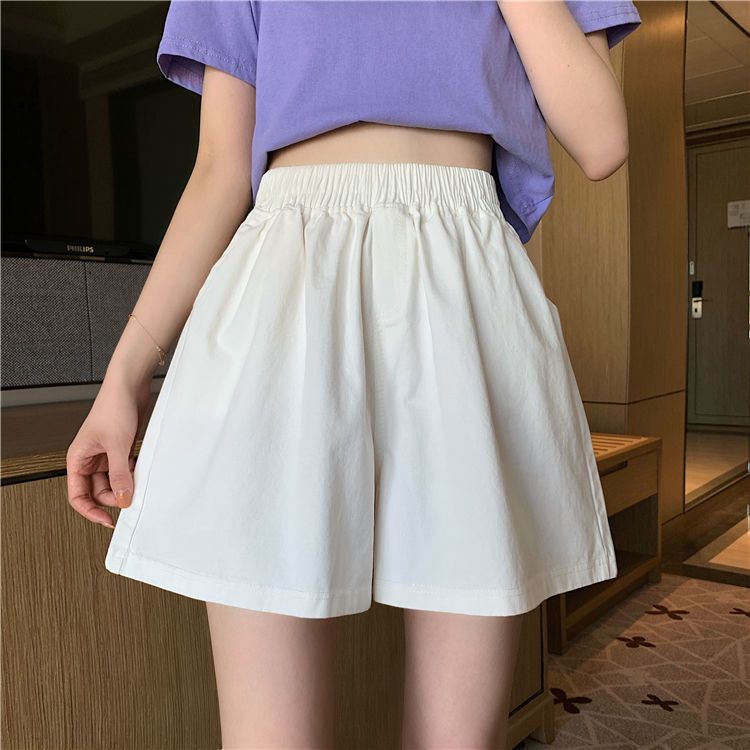 Girls' summer Korean version 2022 new student high waist middle and large children's A-shaped wide leg casual Shorts Girls' pants