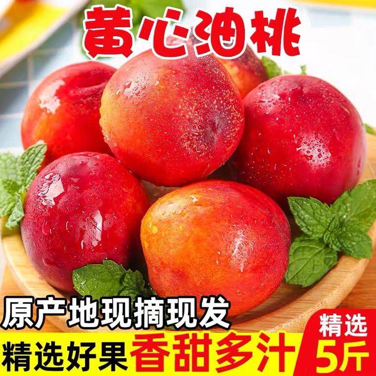 165806-大连黄心大油桃现摘现发绿色孕妇水果整箱批发包邮纯甜脆口水蜜桃-详情图