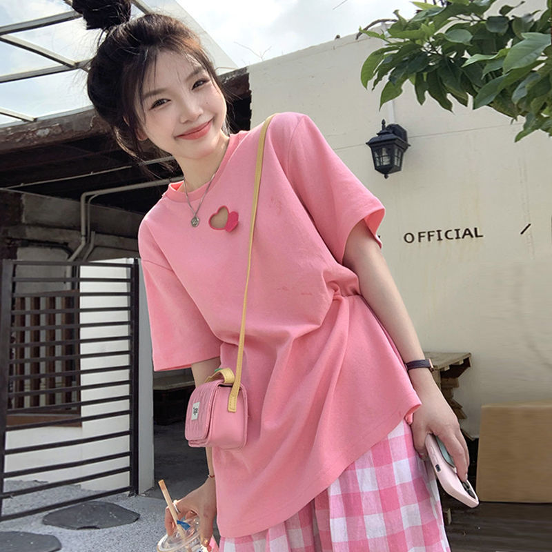 Small age-reducing fashion suit female summer  new short-sleeved T-shirt foreign style wide-leg pants net red two-piece set