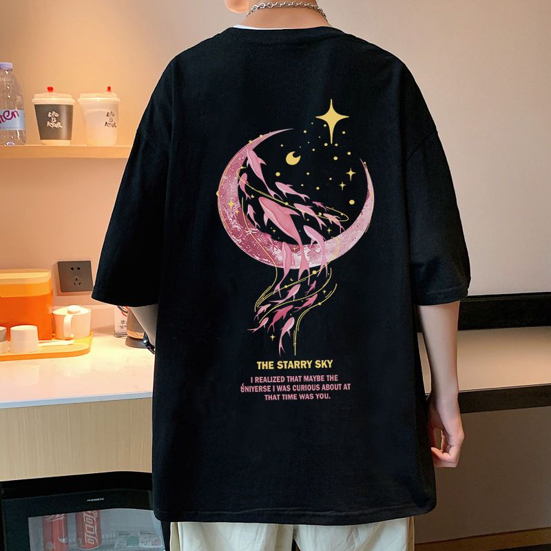 100純棉夏天短袖T恤男2022新款情侶裝夏季ins潮牌寬鬆女學生衣服
