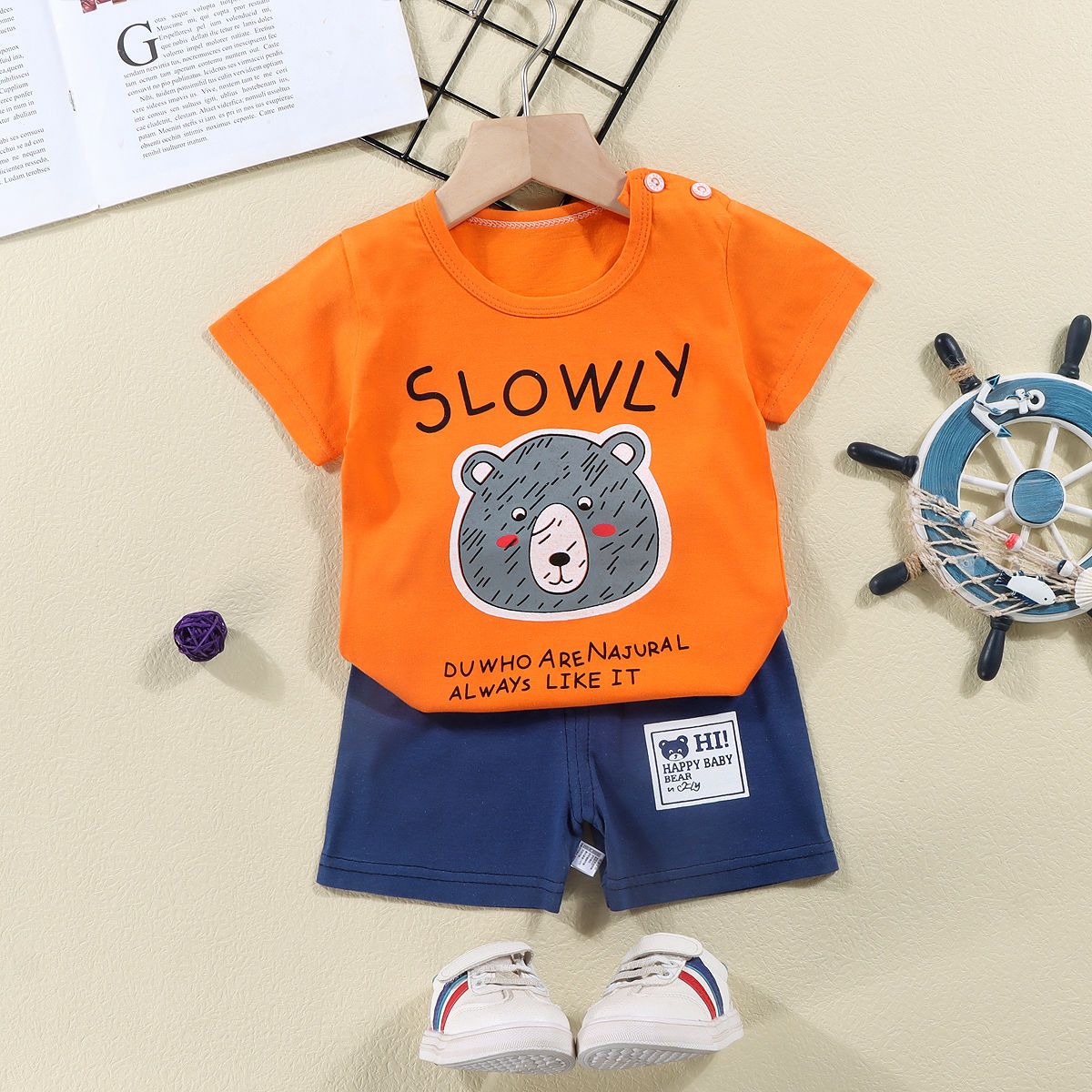 儿童短袖套装纯棉宝宝T恤0-7岁男童夏季童装女童短裤婴儿衣服夏装