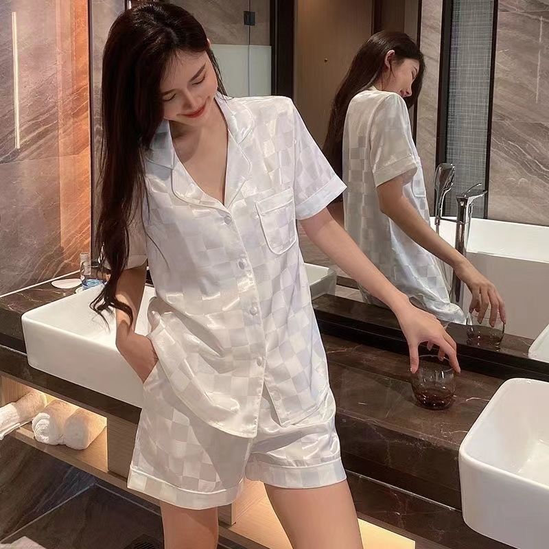 睡衣女士夏季冰絲綢2022年新款兩件套裝高級感薄款短袖家居服夏天