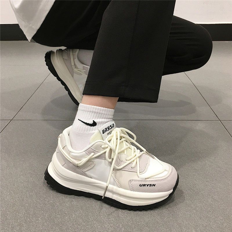 鞋子女2023春季新款港風老爹鞋ins超火復古厚底休閒情侶運動鞋潮