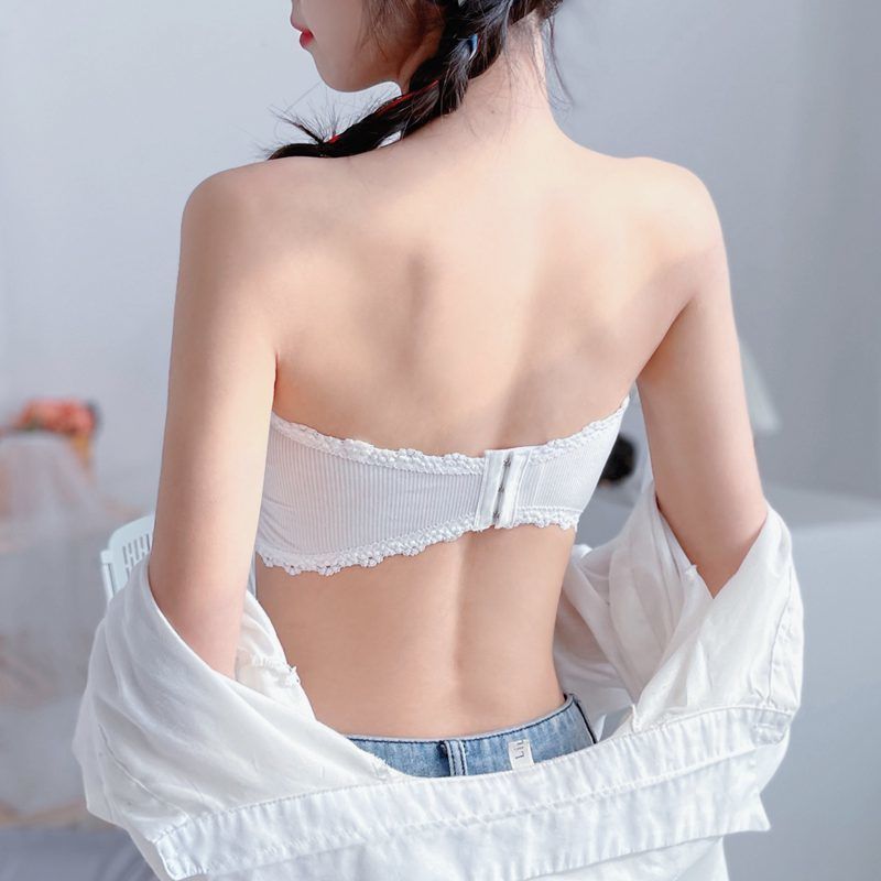 [send shoulder strap] invisible beautiful back strapless bra underwear female student anti light wrap bra thin summer