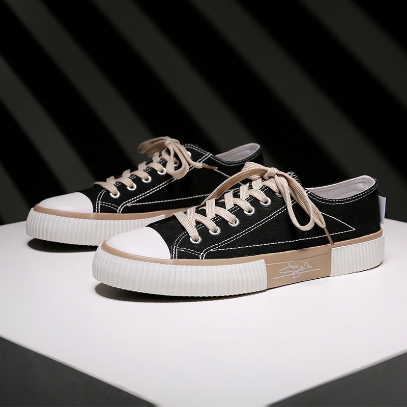Spring low top canvas shoes men's biscuit shoes trendy ulzzang sports casual all-match skate shoes men