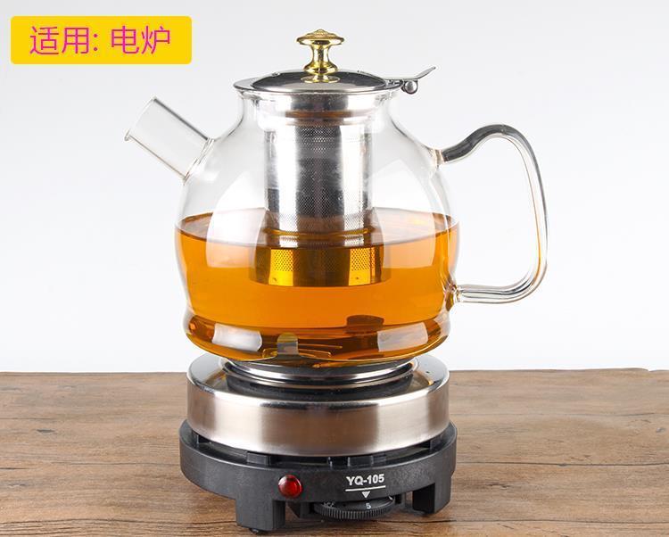 初石 加厚耐热耐高温明火玻璃茶壶电磁炉不锈钢煮茶壶家用办公花茶具
