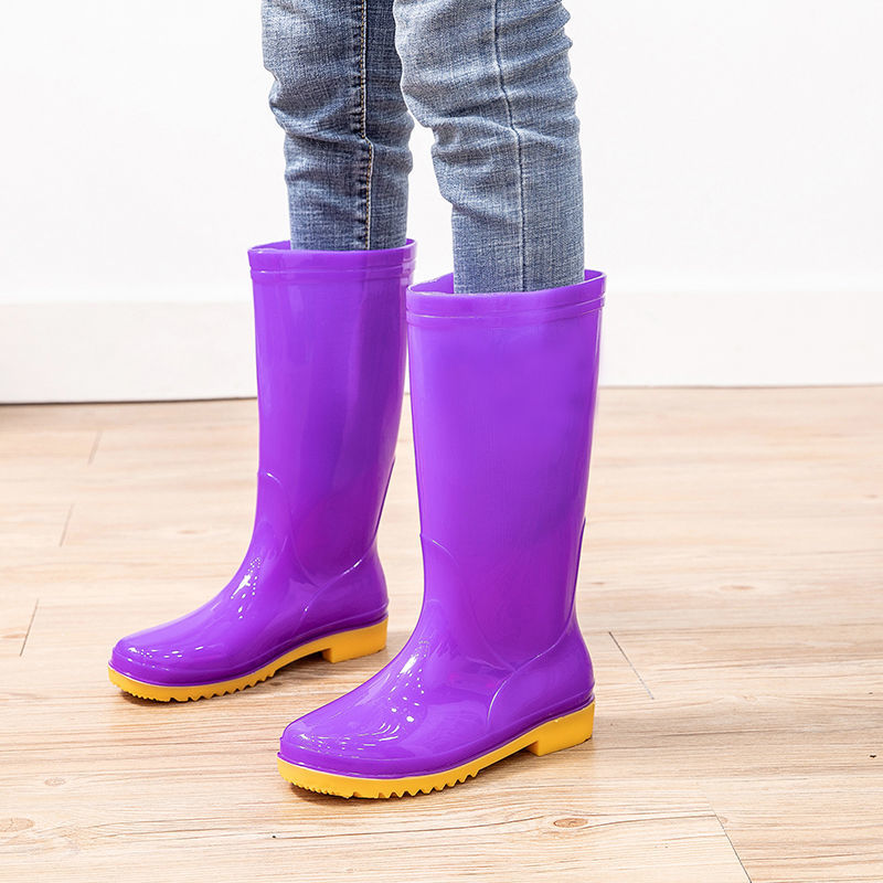 牛筋耐磨高筒雨鞋女士成人防水防滑水靴中长筒加绒保暖洗车胶水鞋