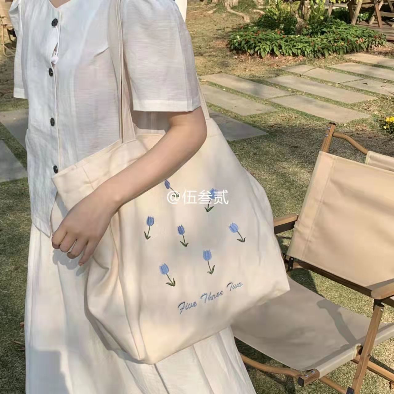 帆布包女2022新款ins森系大容量單肩包韓版小清新學生上課手提包