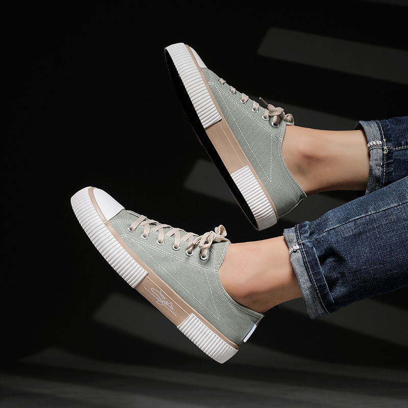 Spring low top canvas shoes men's biscuit shoes trendy ulzzang sports casual all-match skate shoes men