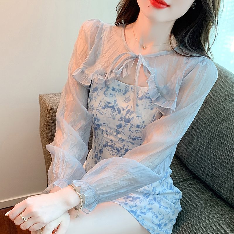 小披肩外套女2023春夏新款小坎肩百搭雪紡防曬衣超薄短款外搭開衫