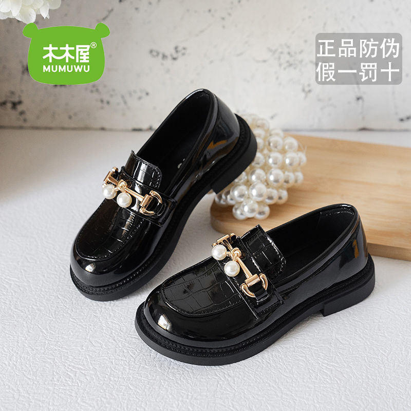 Wooden house girls leather shoes foreign style spring new little girl single shoes soft sole baby girl shoes retro princess shoes