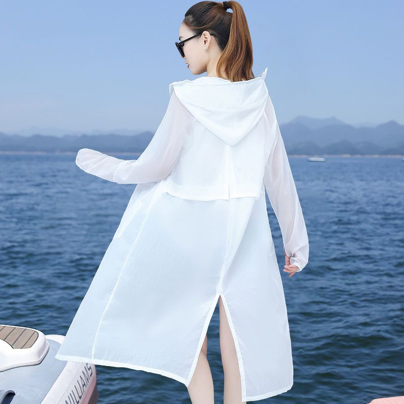 Long sun protection clothing women's mid-length over-the-knee fairy 2023 new summer fashion thin section UV protection jacket