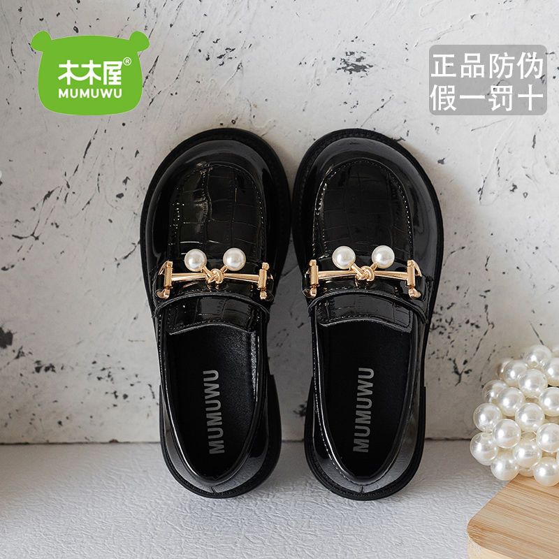 Wooden house girls leather shoes foreign style spring new little girl single shoes soft sole baby girl shoes retro princess shoes
