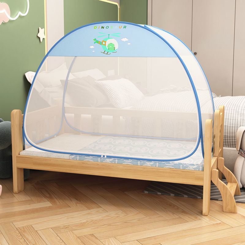 Crib mosquito net children's bed 70x150 yurt kindergarten bed fall proof baby full cover installation free