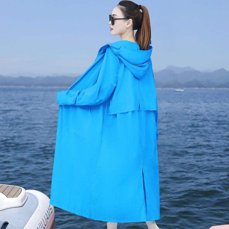 Long sun protection clothing women's mid-length over-the-knee fairy 2023 new summer fashion thin section UV protection jacket