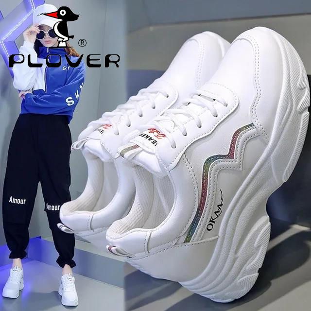 PLOVER啄木鳥厚底老爹鞋女ins潮春2022新款百搭內增高休閒運動鞋