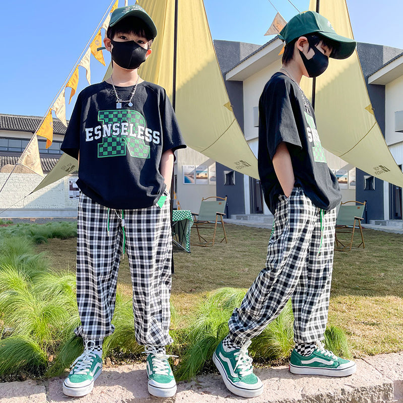 男童夏裝套裝2023新款潮中大童短袖帥氣兒童10男孩12時髦15歲洋氣