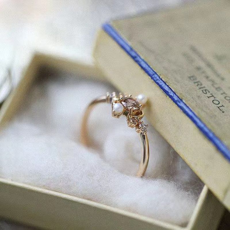 Roségold Ring S925 Sterlingsilber Mit Echter Perle Vintage Design_voghion.com