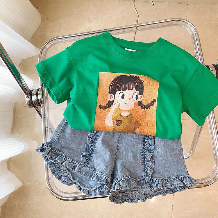 summer new short-sleeved T-shirt girls' clothing baby children's Korean version of the cartoon loose bottoming shirt half-sleeved top