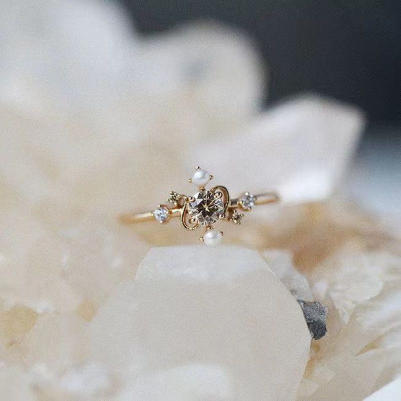 Roségold Ring S925 Sterlingsilber Mit Echter Perle Vintage Design_voghion.com