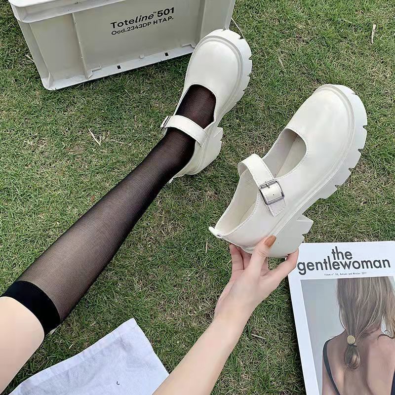 日系jk小皮鞋瑪麗珍女2022春季新款圓頭松糕底厚底單鞋百搭學院風