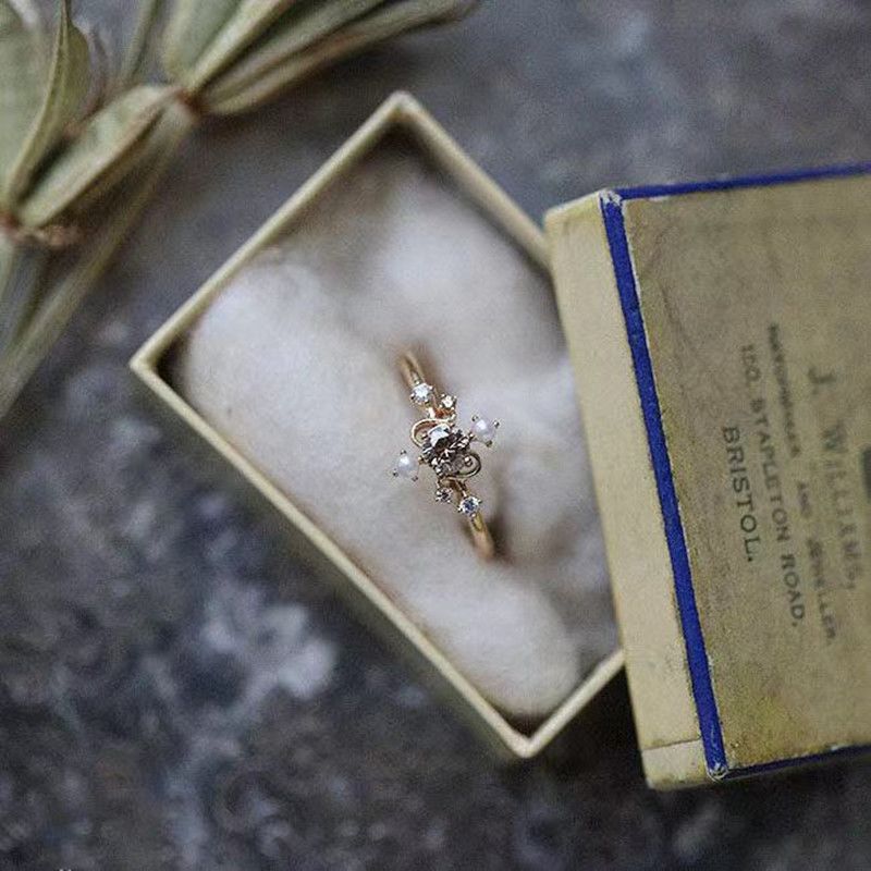 Roségold Ring S925 Sterlingsilber Mit Echter Perle Vintage Design_voghion.com