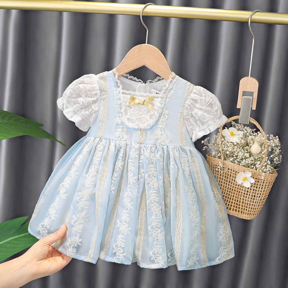 Girls Lace Dress 2023 New Children's One-Year-Old Palace Style Birthday Dress Lolita Super Fairy Princess Dress