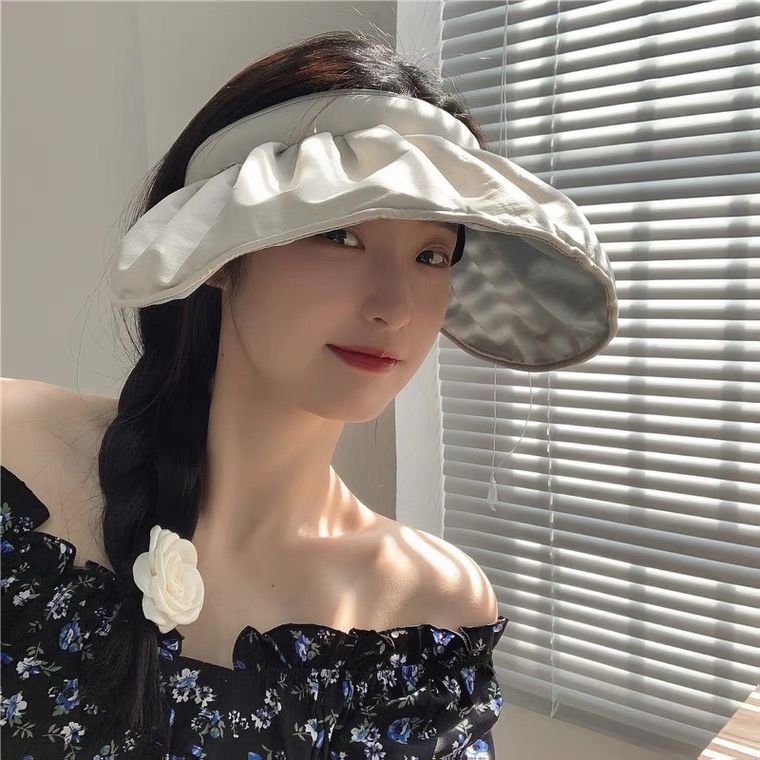 New empty top hat women's summer cycling sun protection UV face sun hat big brim fashion western style shell hat