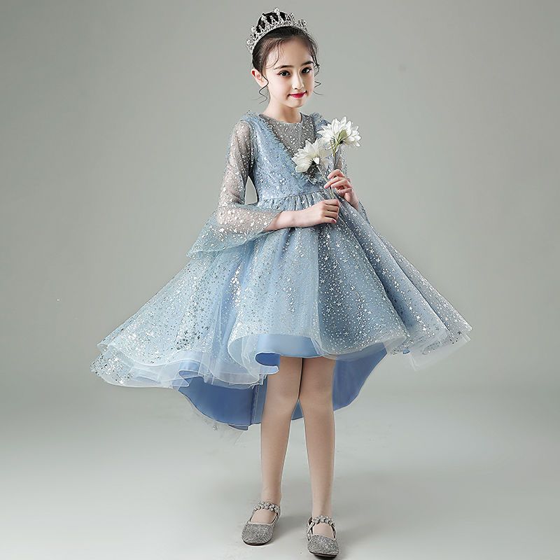 女童禮服裙花童公主裙兒童婚紗小女孩主持人晚禮服鋼琴演出服洋氣