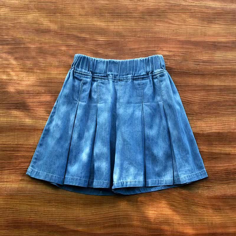 Girls' summer pants skirt children's shorts summer 2022 latest denim summer outerwear foreign style loose middle-aged children