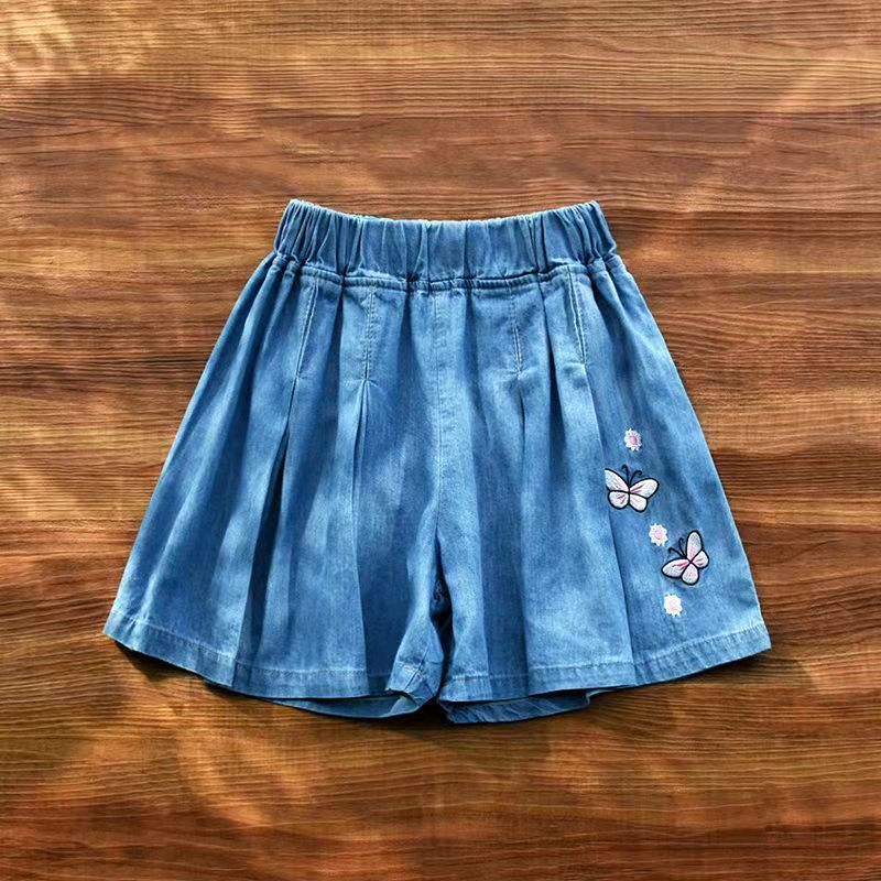 Girls' summer pants skirt children's shorts summer 2022 latest denim summer outerwear foreign style loose middle-aged children