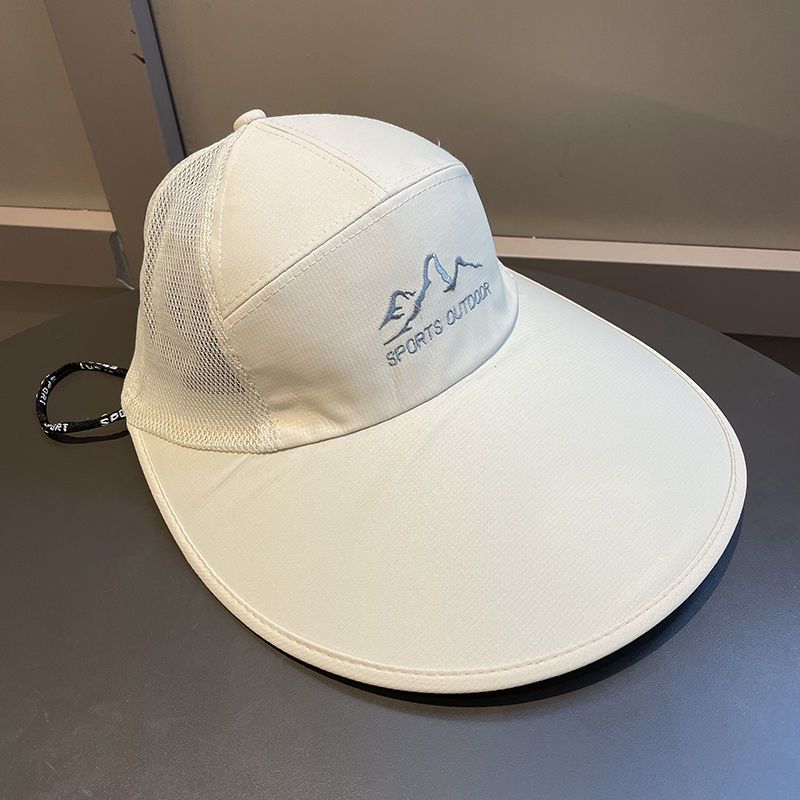 Cappello parasole estivo da uomo a tesa larga da pesca all'aperto cappello da protezione solare grande borsa a rete traspirante cappello da sole con linguetta d'anatra_voghion.com