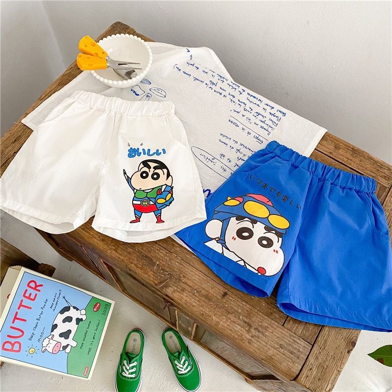 Cotton children's clothing boys and children 2023 summer new Korean version of sports thin section cartoon tie-dye casual shorts