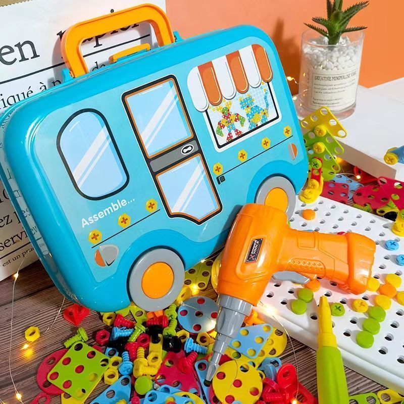 儿童拧螺丝钉组装男孩玩具电钻工具箱拆拼装益智动脑3岁6生日礼物