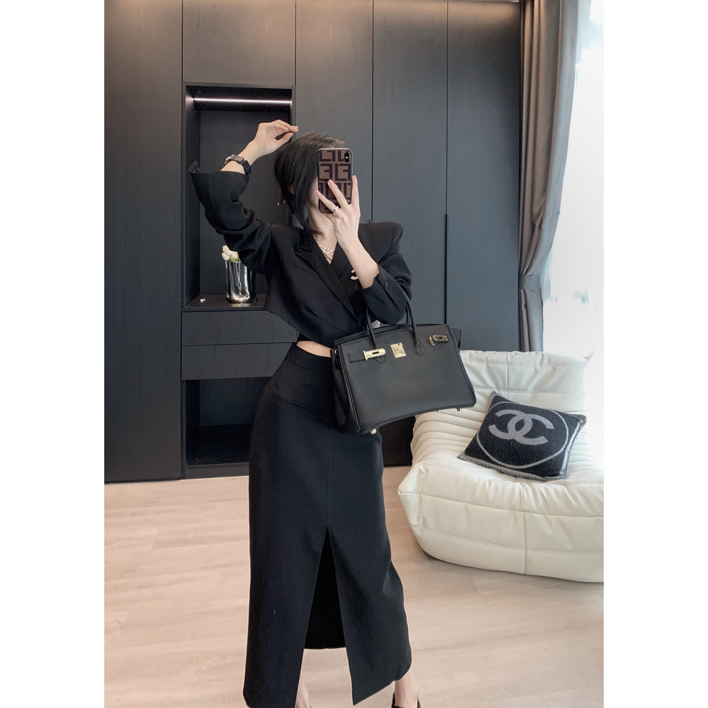 High sense small fragrance skirt 2022 new light familiar style women's temperament professional suit skirt two-piece suit