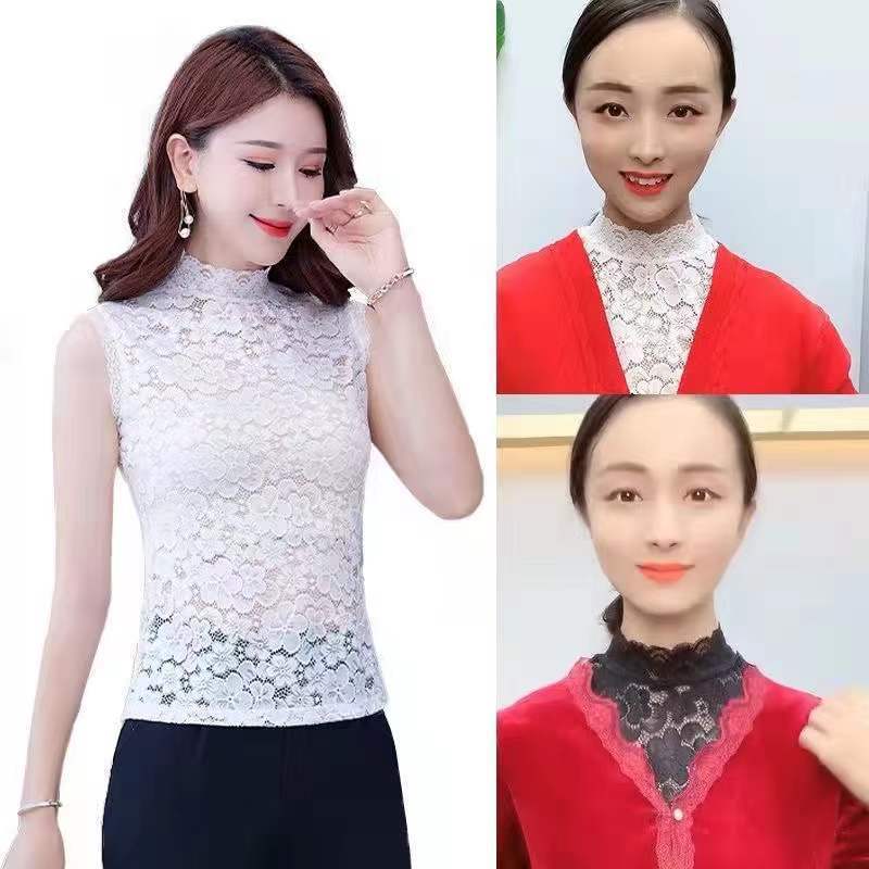 New fake collar women's long sleeveless high-end shirt collar with sweater lace autumn and winter bottoming